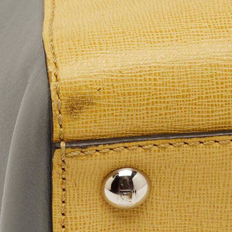Pre Owned Fendi Tricolor Leather Medium 2Jours Tote