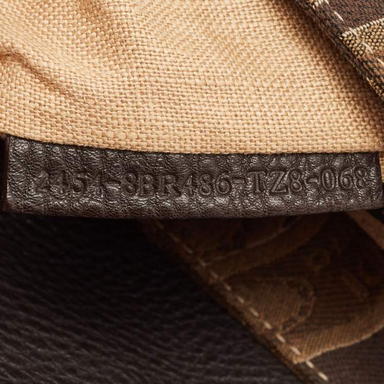 Pre Owned Fendi Brown/Beige Logo Fabric and Selleria Leather Linda Satchel