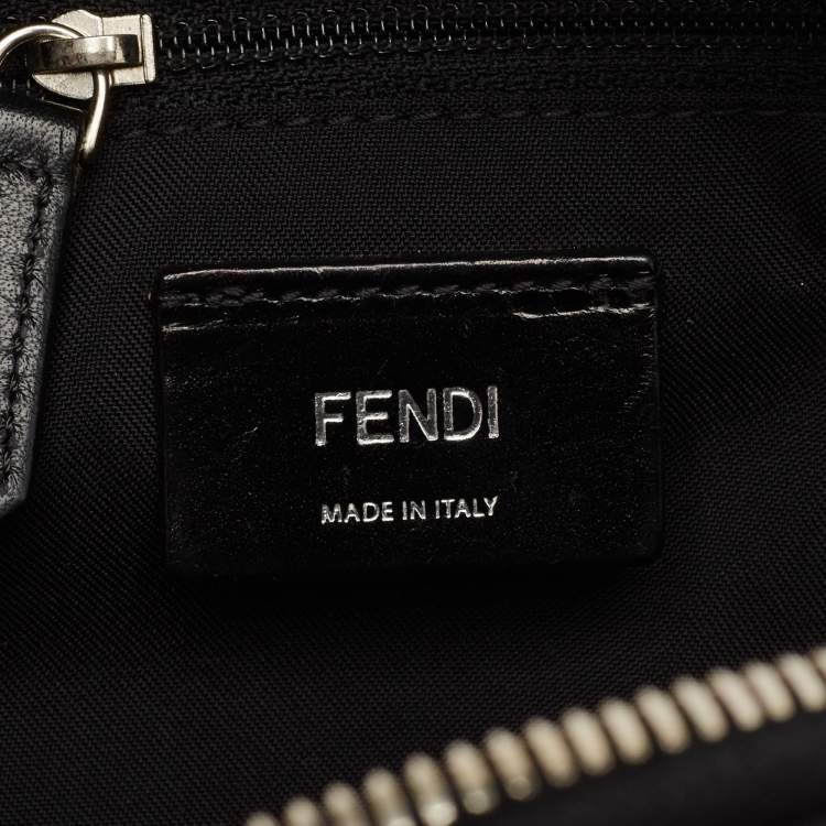 Pre Owned Fendi Black Nylon and Shearling Mini Dolce Lightbulb Backpack