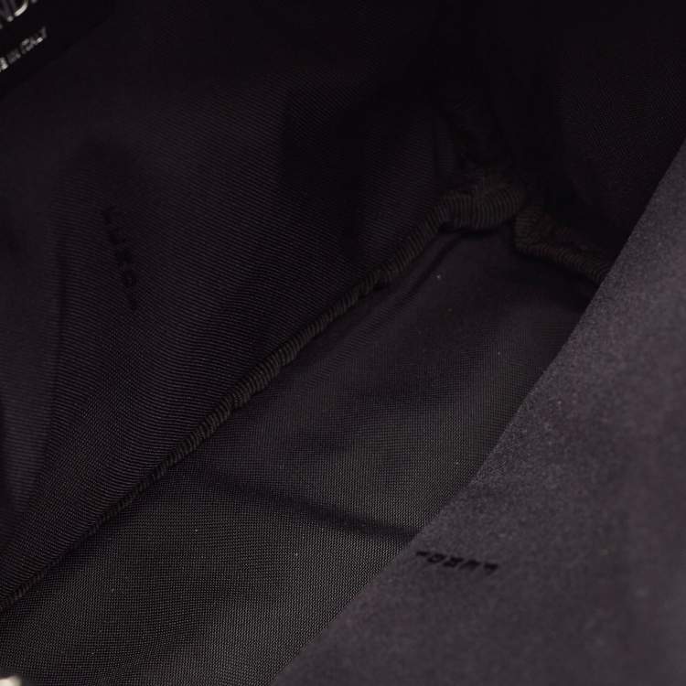 Pre Owned Fendi Black Nylon and Shearling Mini Dolce Lightbulb Backpack