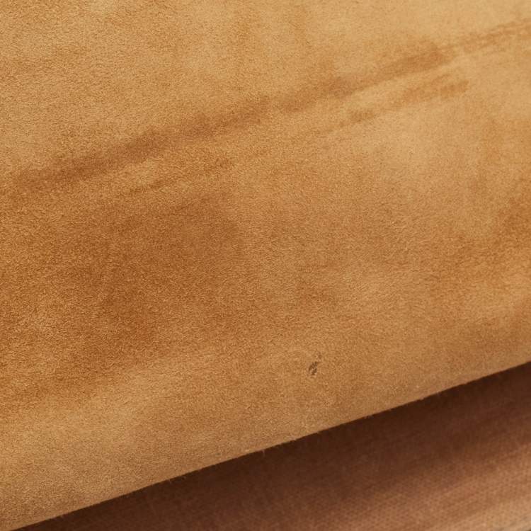 Pre Owned Fendi Tobacco Pequin Stripe Canvas Large Claudia Shoulder Bag