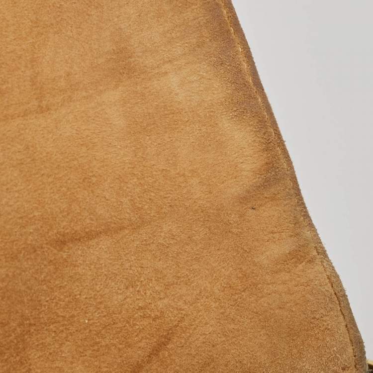 Pre Owned Fendi Tobacco Pequin Stripe Canvas Large Claudia Shoulder Bag