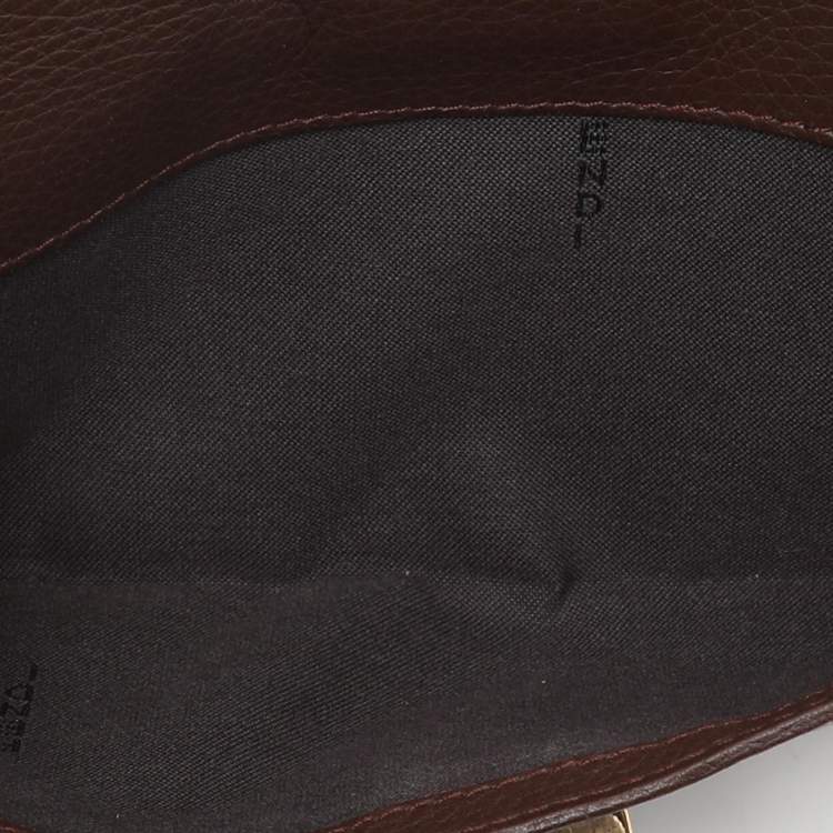 Pre Owned Fendi Tobacco Zucca Canvas and Leather Turnlock Flap Continental Wallet