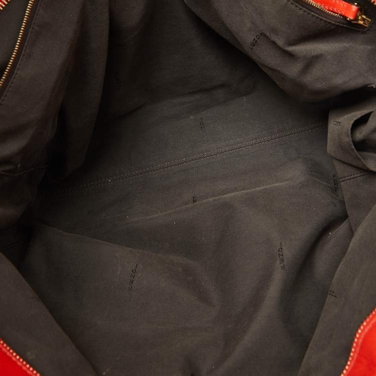 Pre Owned Fendi Tobacco/Orange Pequin Striped Canvas and Leather Roll Tote