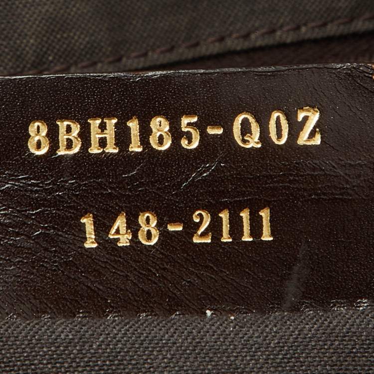 Pre Owned Fendi Tobacco/Orange Pequin Striped Canvas and Leather Roll Tote