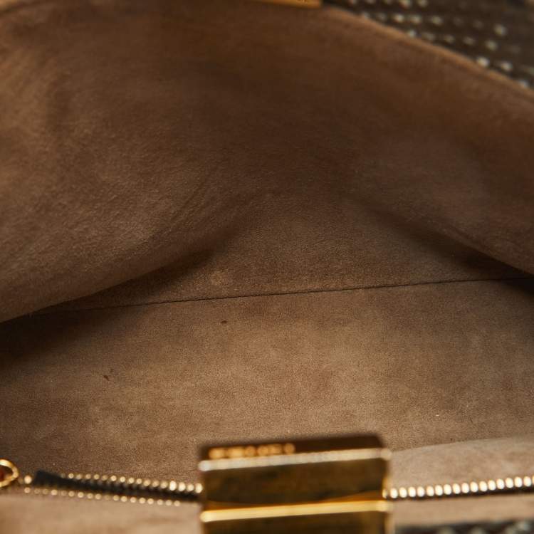 Pre Owned Fendi Multicolor Python Mini Peekaboo Top Handle Bag