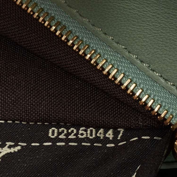 Pre Owned Fendi Brown/Green Python Mini Peekaboo Top Handle Bag