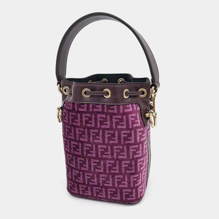Pre Owned Fendi Purple Fabric Montresor Mini Bucket Bag