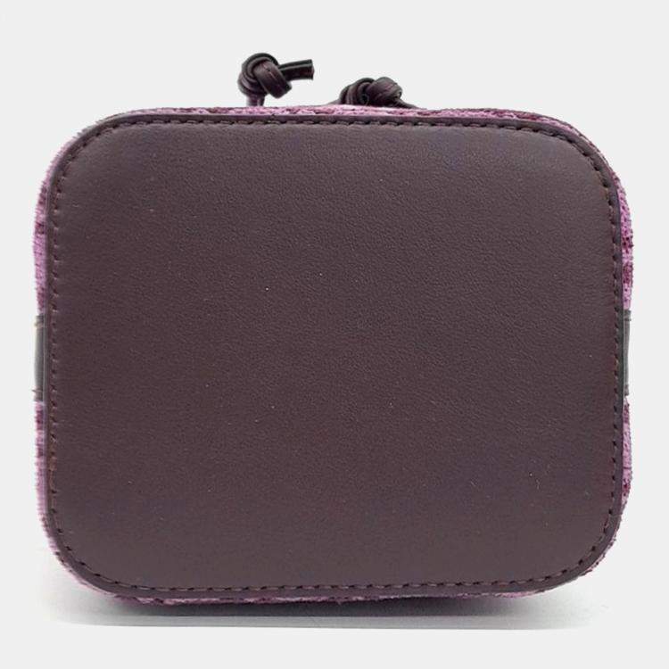 Pre Owned Fendi Purple Fabric Montresor Mini Bucket Bag