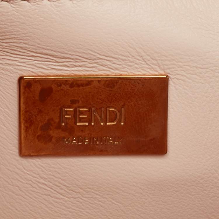 مملوكة مسبقًا Fendi Shiny Beige Crocodile Mini Peekaboo Top Handle Bag