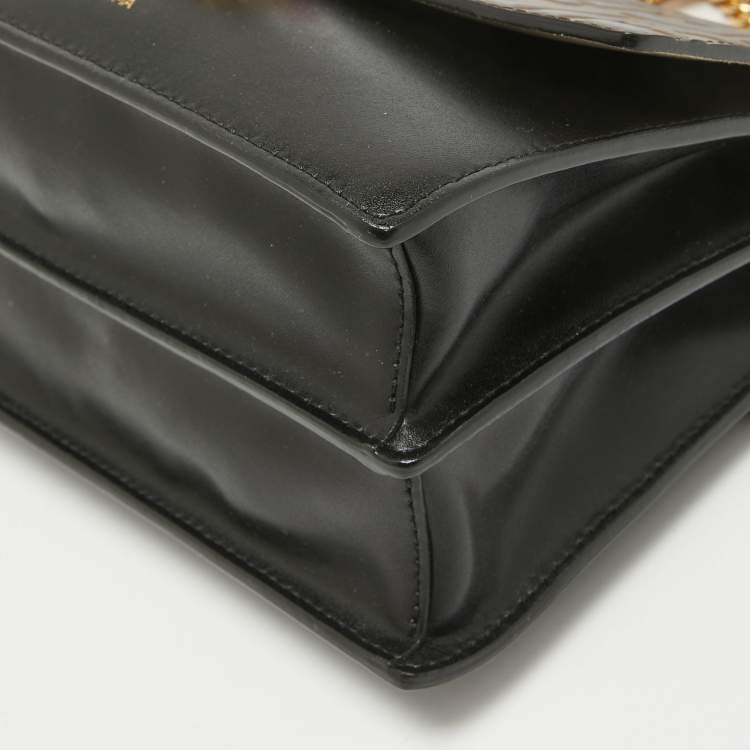 Pre Owned Fendi Brown/Black FF Leather Mini Kan I Shoulder Bag