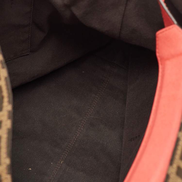 Pre Owned Fendi Tobacco Zucca Canvas and Leather Tote