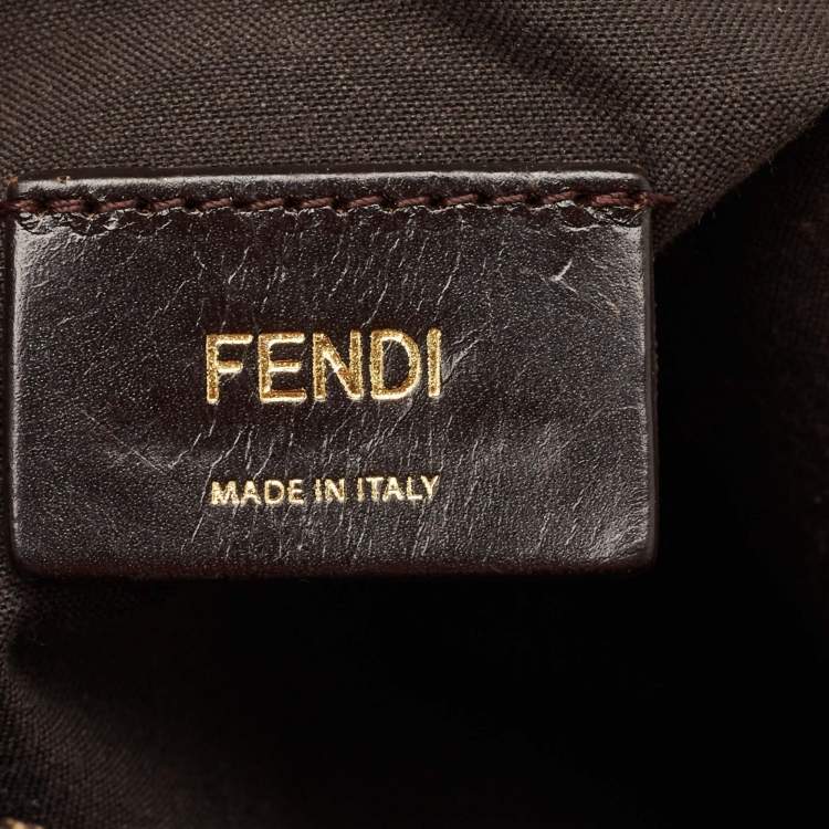 Pre Owned Fendi Tobacco Zucca Canvas and Leather Tote