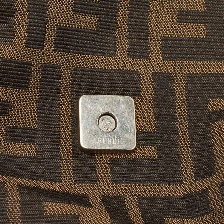 Pre Owned Fendi Tobacco Zucca Canvas and Leather Mama Baguette Bag