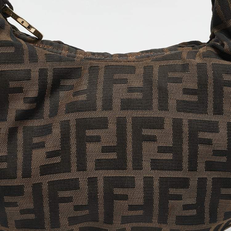 Pre Owned Fendi Tobacco Zucca Canvas and Leather Chef Chain Link Hobo