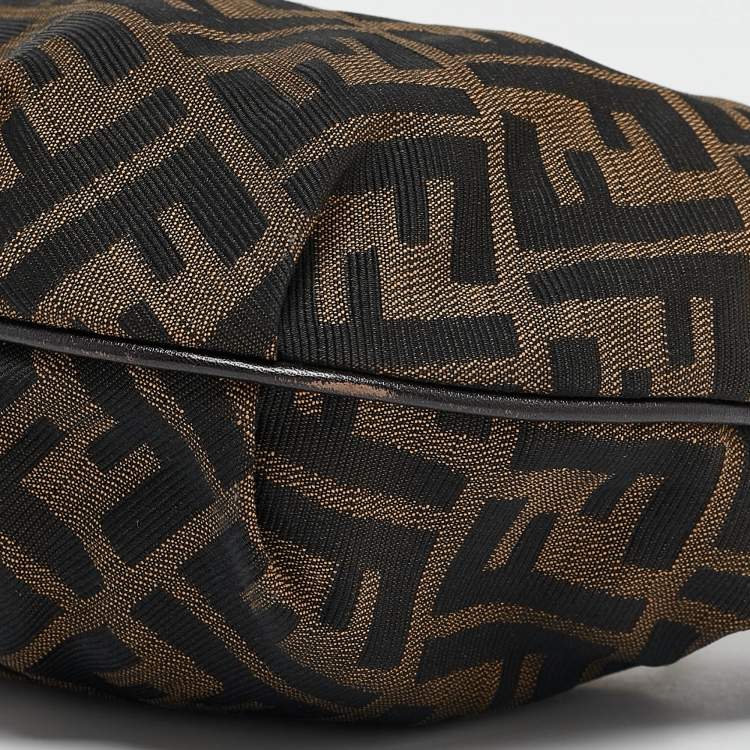 Pre Owned Fendi Tobacco Zucca Canvas and Leather Chef Chain Link Hobo