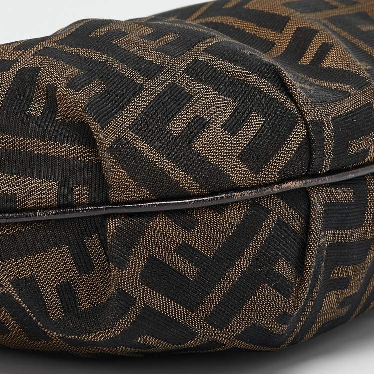 Pre Owned Fendi Tobacco Zucca Canvas and Leather Chef Chain Link Hobo
