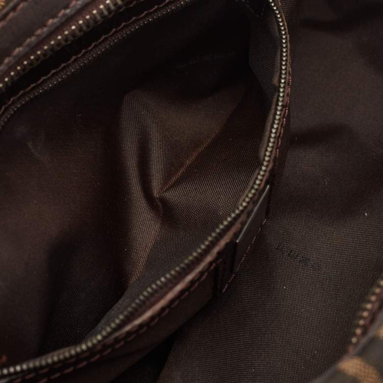 Pre Owned Fendi Tobacco Zucca Canvas and Leather East West Satchel