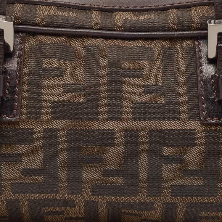 Pre Owned Fendi Tobacco Zucca Canvas and Leather East West Satchel