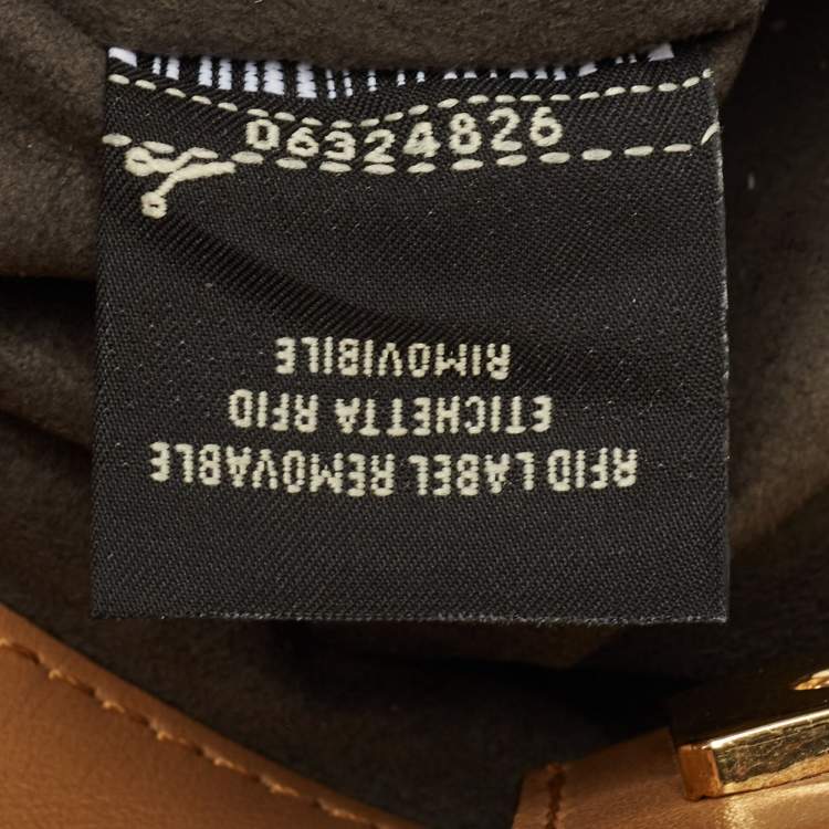 Pre Owned Fendi Brown Leather Small FF Glacier Tote