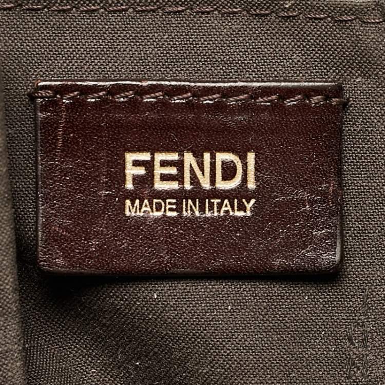 Pre Owned Fendi Red Zucca Canvas and Leather Chef Shoulder Bag