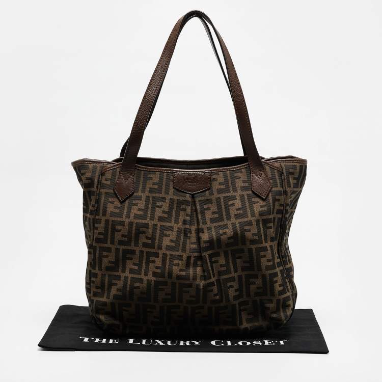 Pre Owned Fendi Brown/Tobacco Zucca Canvas Grande Shopper Tote