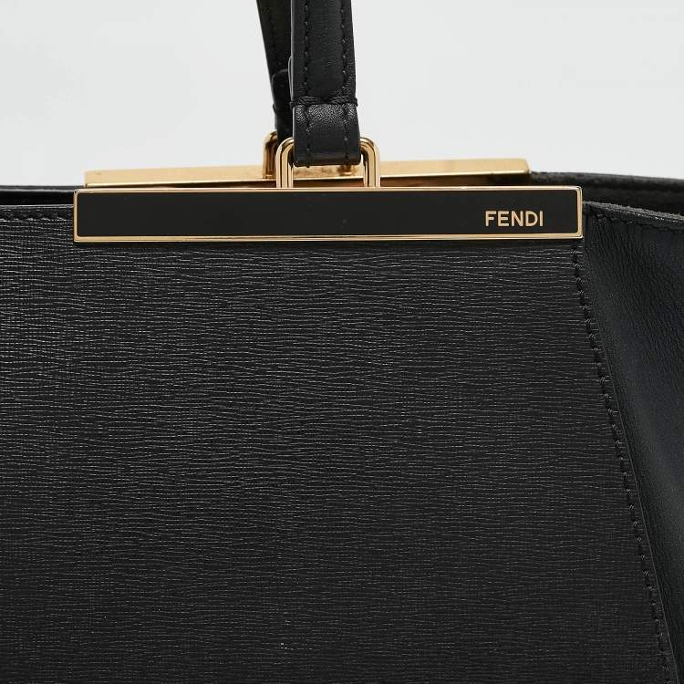 Pre Owned Fendi Black Leather Large 3Jours Tote