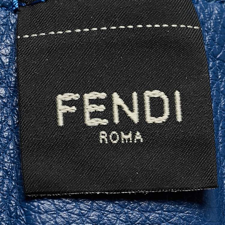 Pre Owned Fendi Blue Zucca Rubber Forty8 Basket Tote