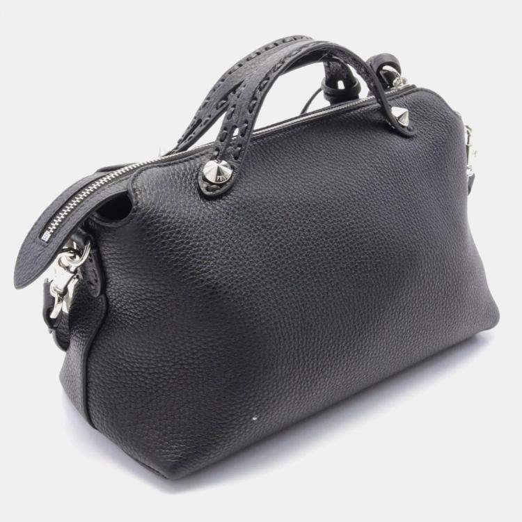 Pre Owned Fendi Black Leather By The Way Selleria Medium Handbag