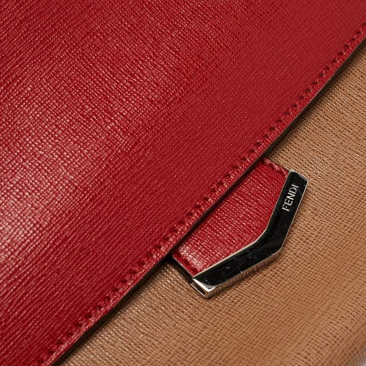 Pre Owned Fendi Tricolor Leather Small Demi Jour Top Handle Bag