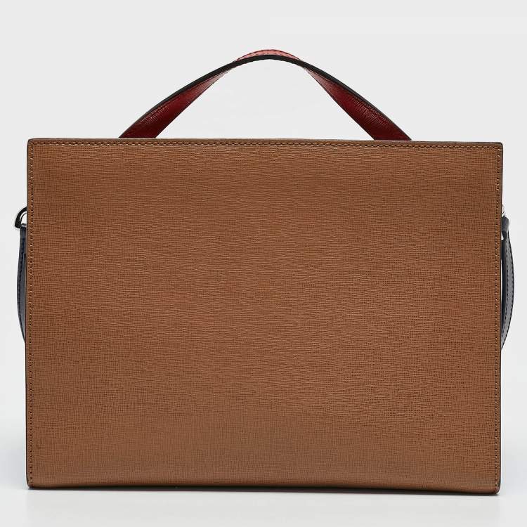 Pre Owned Fendi Tricolor Leather Small Demi Jour Top Handle Bag