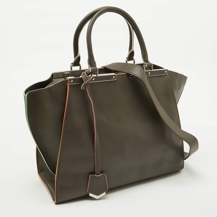 Pre Owned Fendi Dark Grey Leather Medium 3Jours Tote