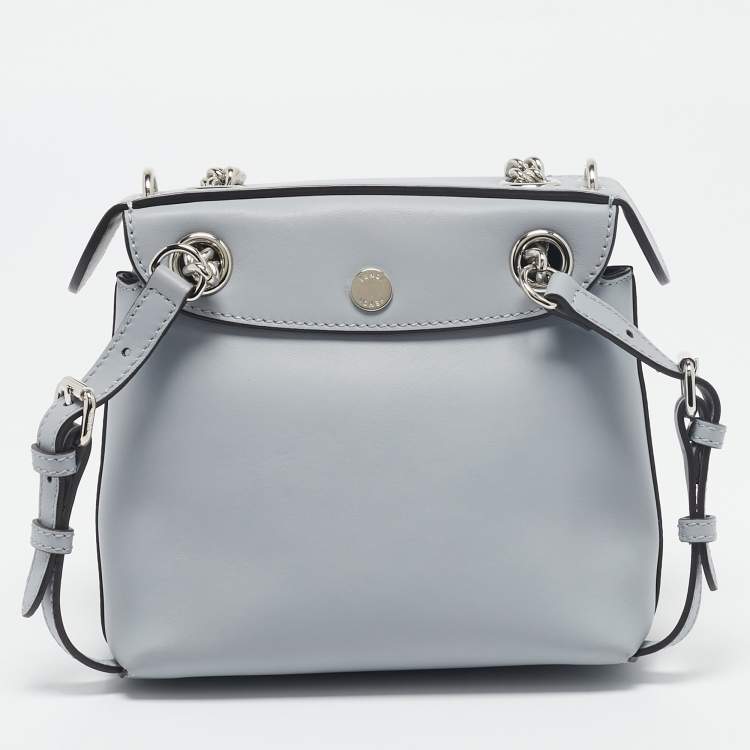 Pre Owned Fendi Light Blue Leather Mini Back To School Backpack