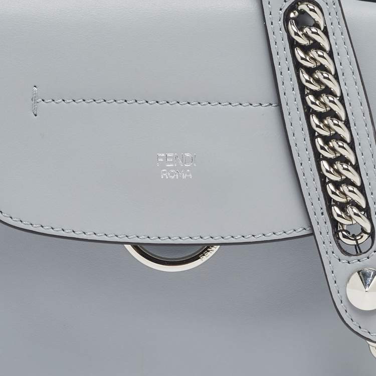 Pre Owned Fendi Light Blue Leather Mini Back To School Backpack