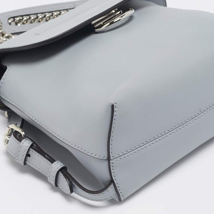Pre Owned Fendi Light Blue Leather Mini Back To School Backpack