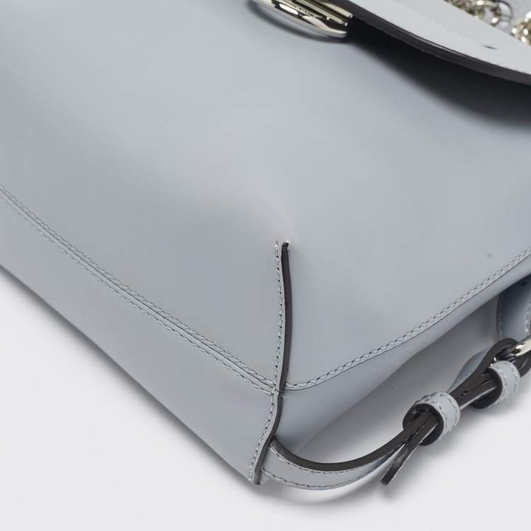 Pre Owned Fendi Light Blue Leather Mini Back To School Backpack