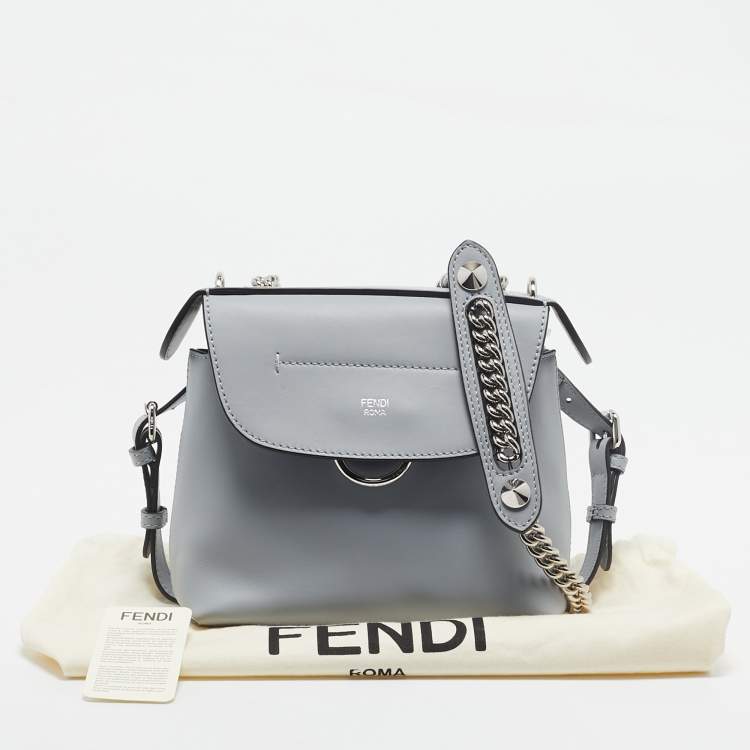 Pre Owned Fendi Light Blue Leather Mini Back To School Backpack