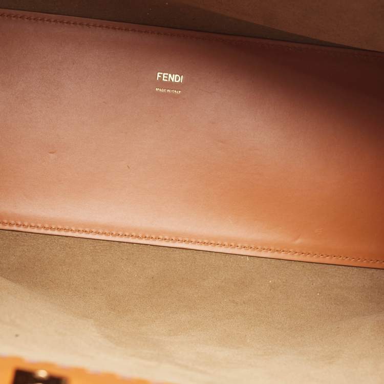Pre Owned Fendi Brown Leather Medium Sunshine Shopper Tote