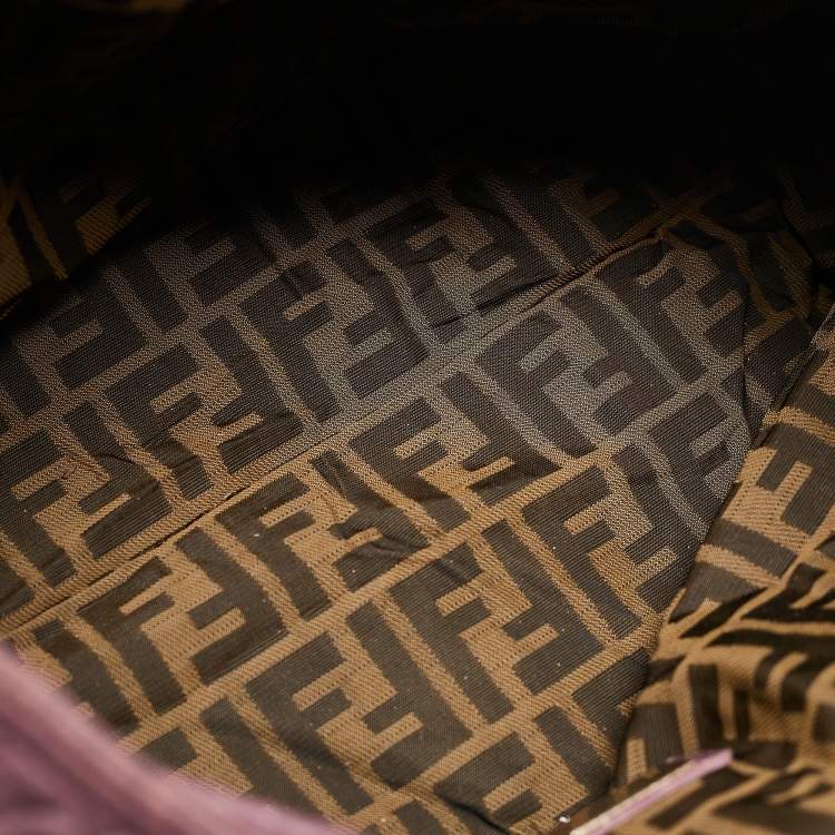 Pre Owned Fendi Purple Pebbled Leather Spy Bag
