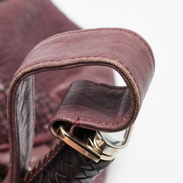 Pre Owned Fendi Purple Pebbled Leather Spy Bag