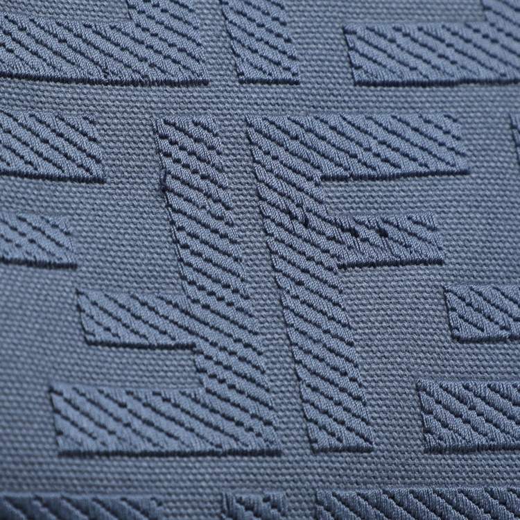 Pre Owned Fendi Blue Zucca Canvas and Leather Medium FF Peekaboo X Tote