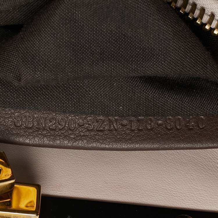 Pre Owned Fendi Dark Brown Leather Medium Peekaboo Top Handle Bag