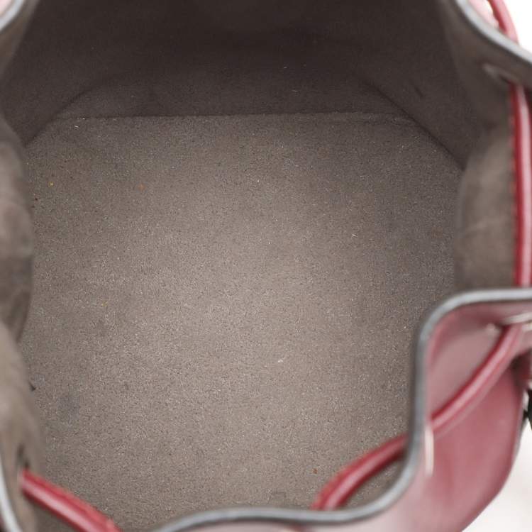 Pre Owned Fendi Burgundy Leather Mini Mon Tresor Bucket Bag