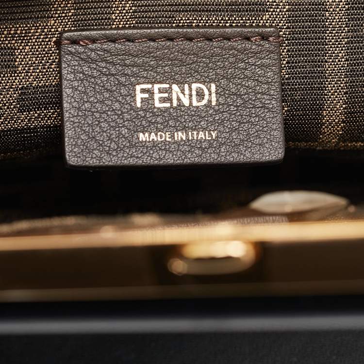 Pre Owned Fendi Black Leather Small First Clutch Bag