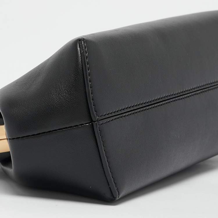 Pre Owned Fendi Black Leather Small First Clutch Bag