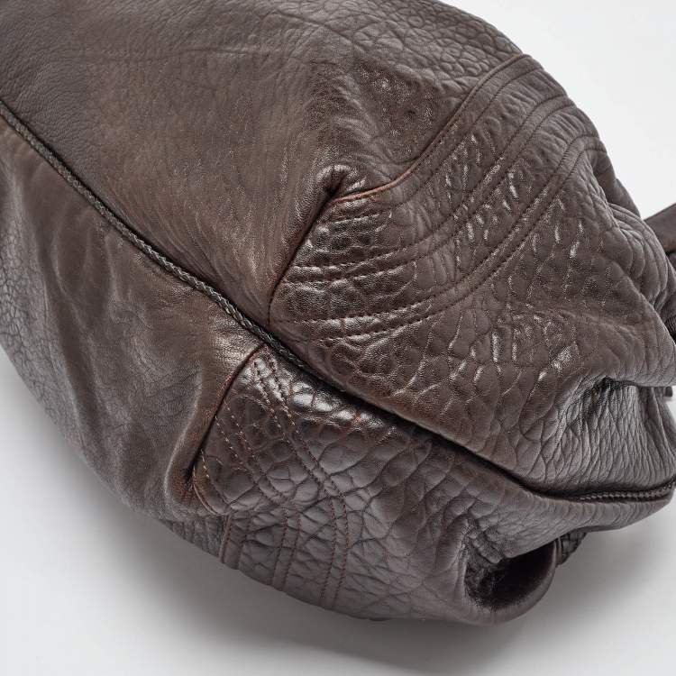 Pre Owned Fendi Brown Nappa Leather Spy Bag