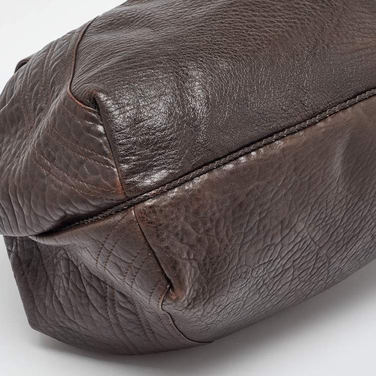 Pre Owned Fendi Brown Nappa Leather Spy Bag