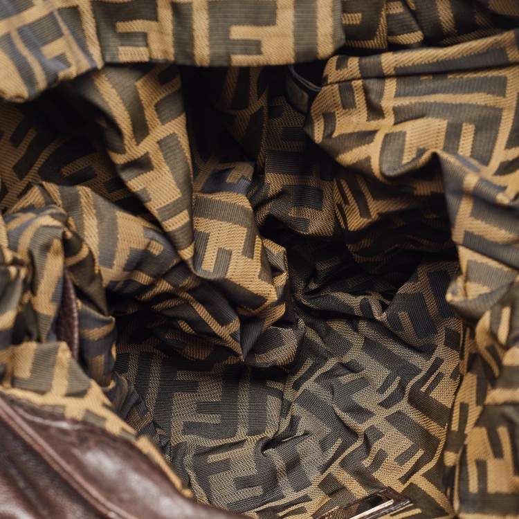 Pre Owned Fendi Brown Nappa Leather Spy Bag