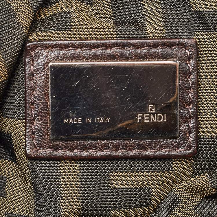 Pre Owned Fendi Brown Nappa Leather Spy Bag