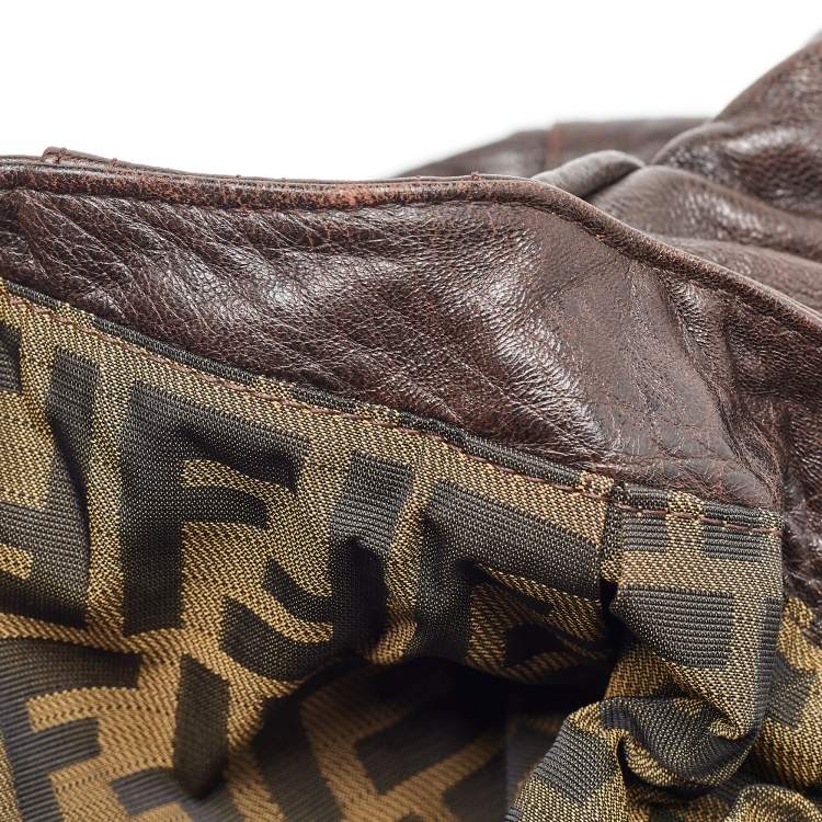 Pre Owned Fendi Brown Nappa Leather Spy Bag